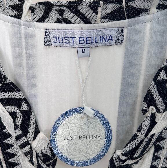 NWT Just Bellina black ivory dress organic cotton size medium - Picture 3 of 8